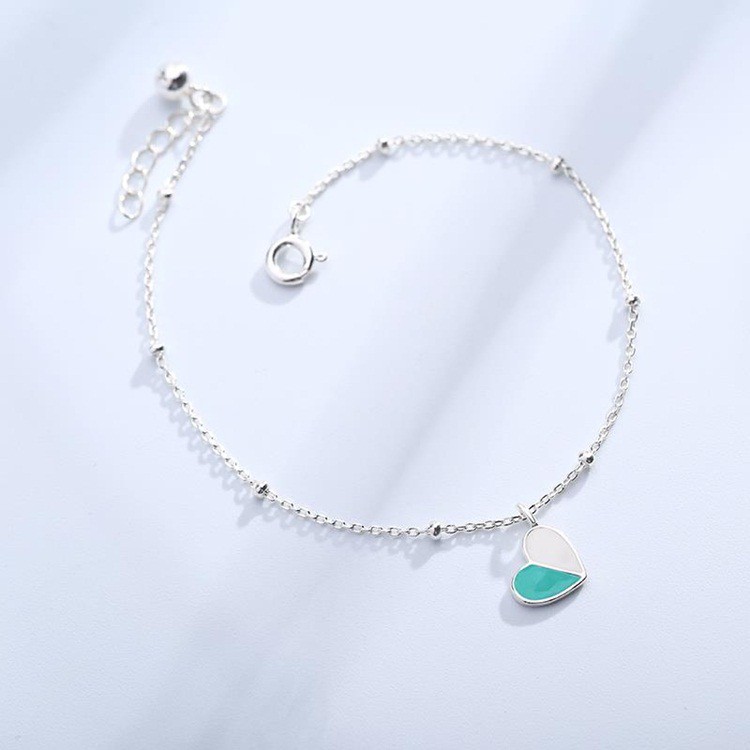 Lắc tay hình trái tim style Hàn nhỏ xinh, bạc S925 - LT80