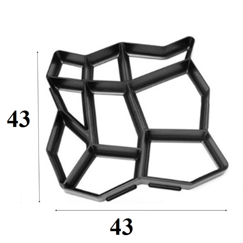 Khuôn nhựa đúc bê tông giả đá lát lối đi sân vườn, kích thước 43*43*4cm