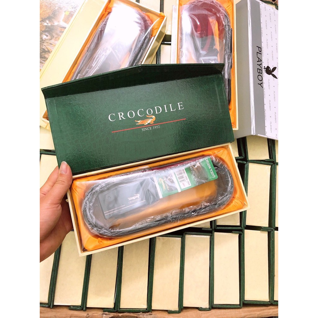 [ FULL BOX ] THĂT LƯNG DÂY DA NAM CÁ SẤU ( CROCODILE) - KHÓA TỰ ĐỘNG XỊN