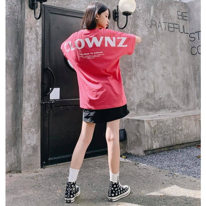 [FULLTAG CHÍNH HÃNG] Áo thun tay lỡ Clownz Basic Over Shoulder unisex form rộng, chất cotton (màu xanh/hồng) | BigBuy360 - bigbuy360.vn