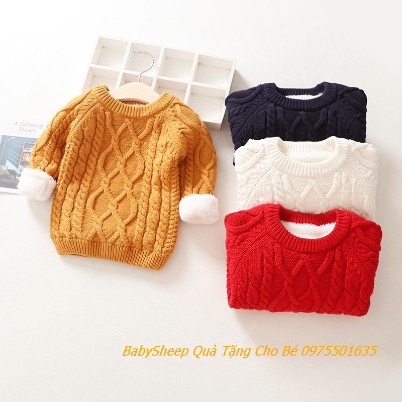 ÁO LEN LÓT LÔNG CƯÙ ẤM ÁP CHO BÉ TRAI BÉ GÁI HÀNG QCCC LOẠI 1 Y NHƯ ẢNH