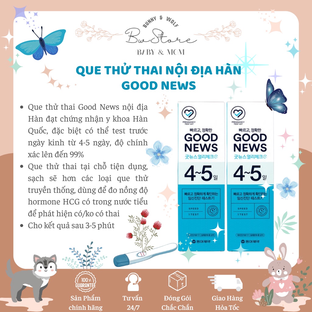 Que Thử Thai Good News nội địa Hàn Quốc cho kết quả trước kì NS 4-5 ngày