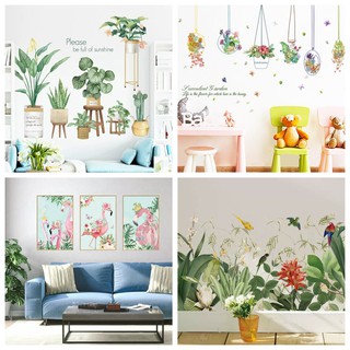 [Siêu rẻ-Siêu đẹp] Decal dán tường trang trí gia đình cỏ cây hoa lá, thiên nhiên tươi đẹp