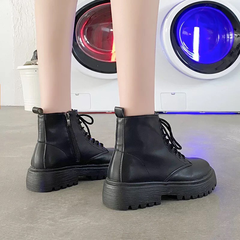 Giày Bốt Nữ Ullzang Hàn Quốc Boot Nữ Khoá Cạnh Cao Cổ Đế Răng Cưa Chiến Binh XC45 | BigBuy360 - bigbuy360.vn