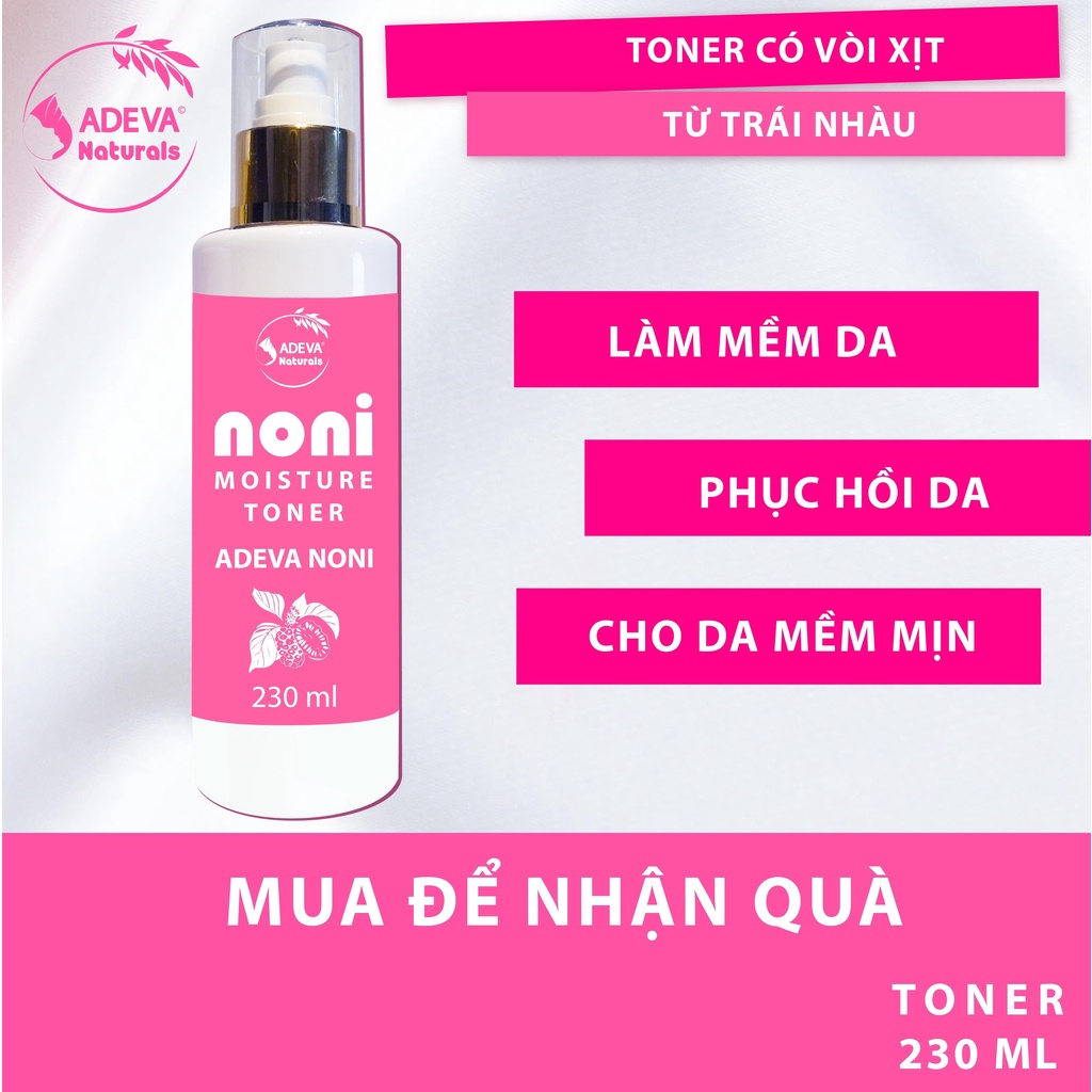 Nước cân bằng da ⚡FREESHIP⚡Xịt khoáng Trái nhàu không cồn, cấp nước cho da căng mọng - 230 ml - Adeva Noni