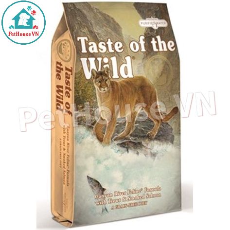 Túi 500G TASTE OF THE WILD CANYON RIVER - Thức Ăn Hạt Cho Mèo Vị Cá Hồi Vân & Cá Hồi Xông Khói Hàng Chính Hãng