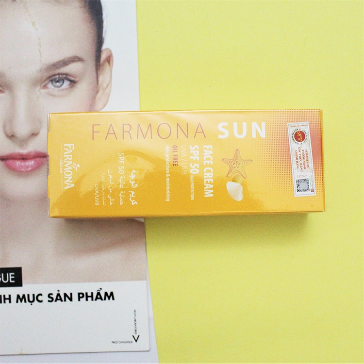 [NHẬP KHẨU-TEM PHỤ]Kem Chống Nắng Farmona Sun Face Cream Oil Free Cho Da Dầu Mụn 50ml, Không Chứa Dầu Cho Da Mặt s