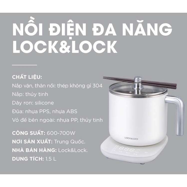 Nồi Điện Đa Năng Lock&amp;Lock EJC141 (1.5 Lít)