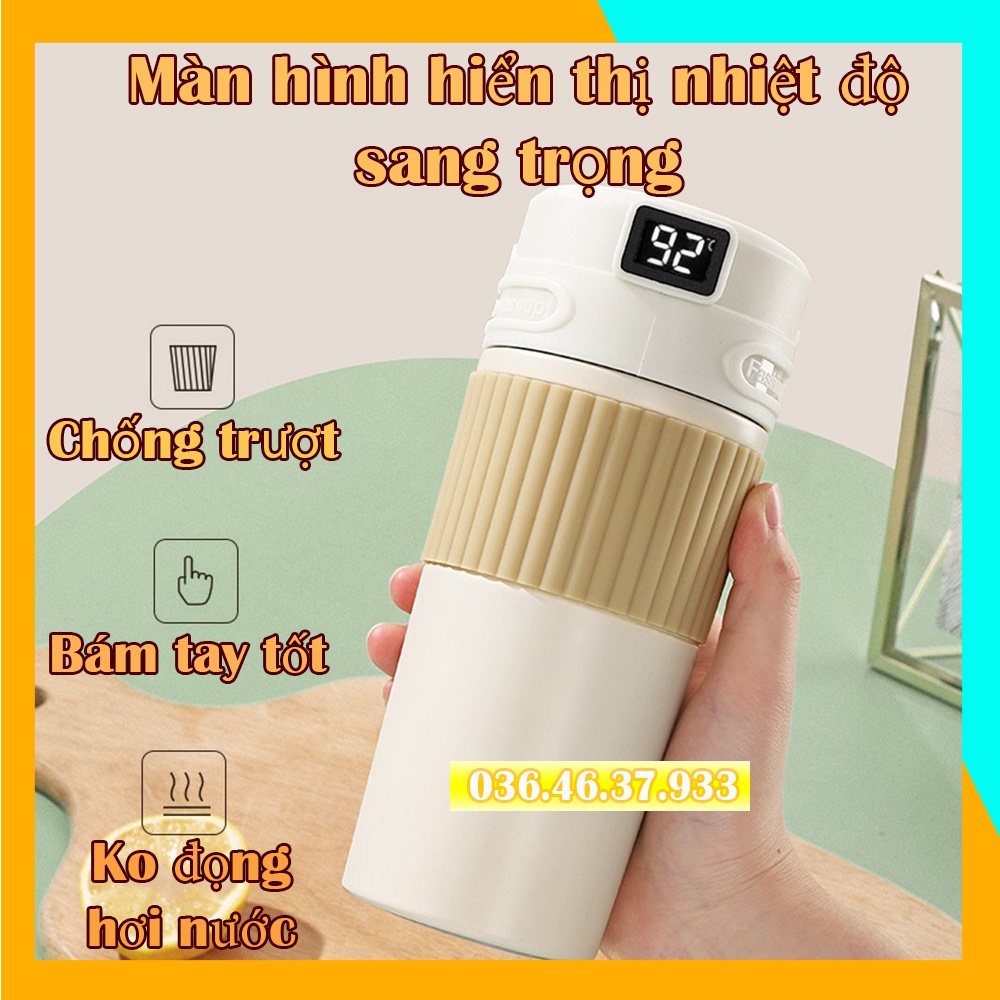 Bình giữ nhiệt hiển thị nhiệt độ cảm ứng 500ml đi làm đi học đựng coffee trà sữa inox 304 Cao Cấp