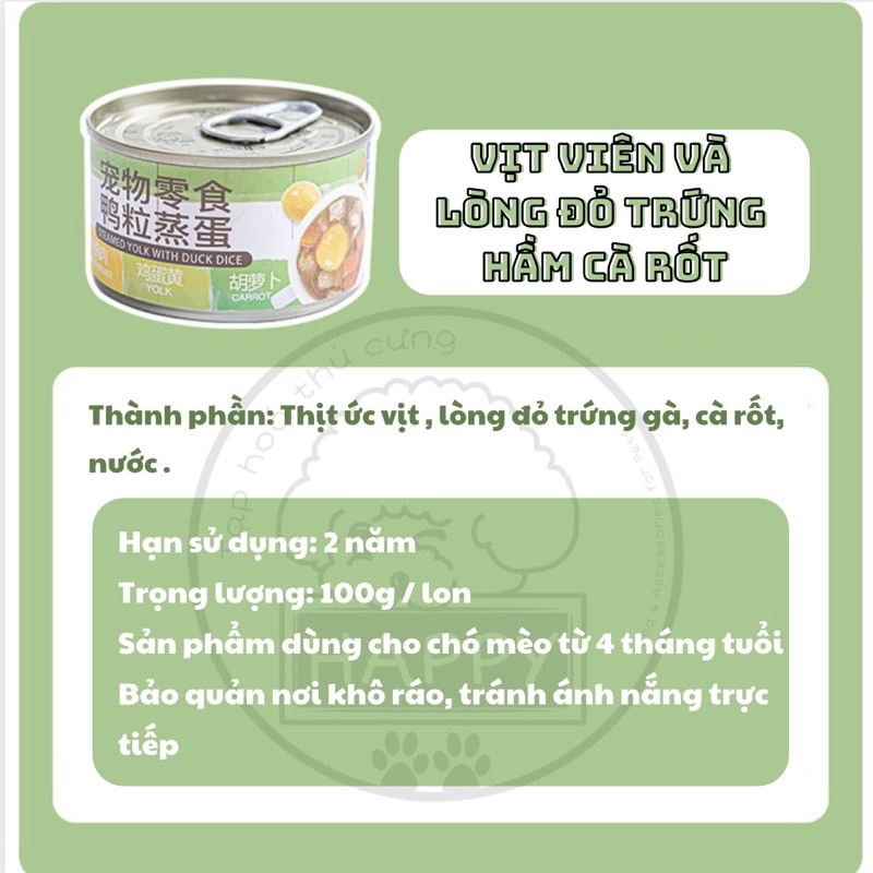 HOẢ TỐC |  Pate thịt hầm rau củ đóng hộp cho thú cưng 100g / Súp thịt đóng lon ăn liền Matchwell Yihe cho chó mèo