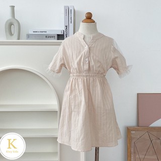 Váy bé gái kiểu sơ mi KIWY KIDS chất cotton có chun ở bụng Kidsh2167 cho bé từ 5 đến 11 tuổi