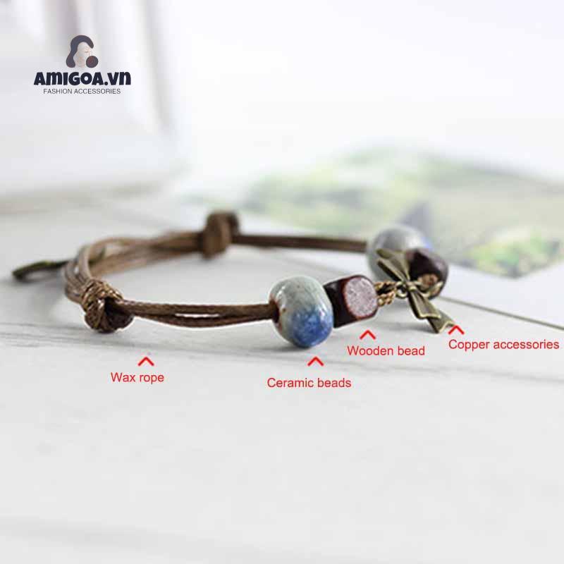 ✨✨Vòng Tay Phối Hạt Gốm Sứ Phong Cách Vintage Thời Trang