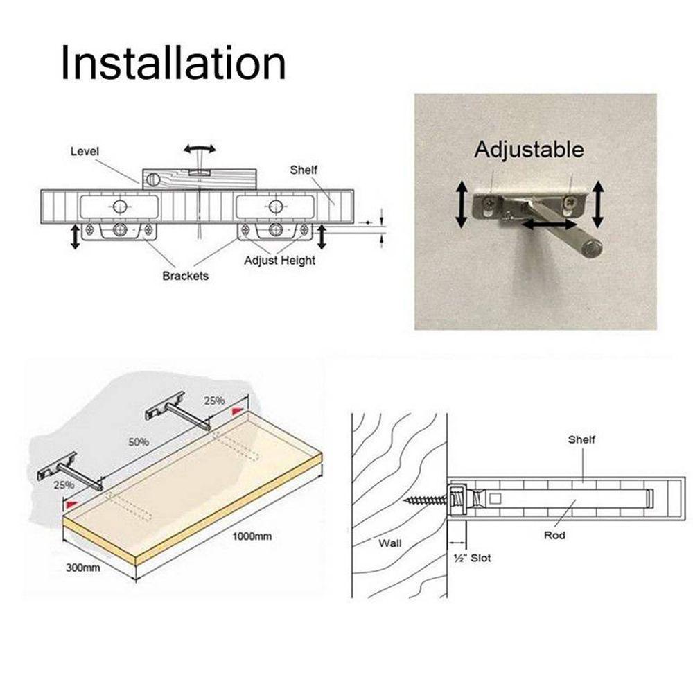 PISTA Giá Kim Loại Treo Tường Tàng Hình Tiện Dụng