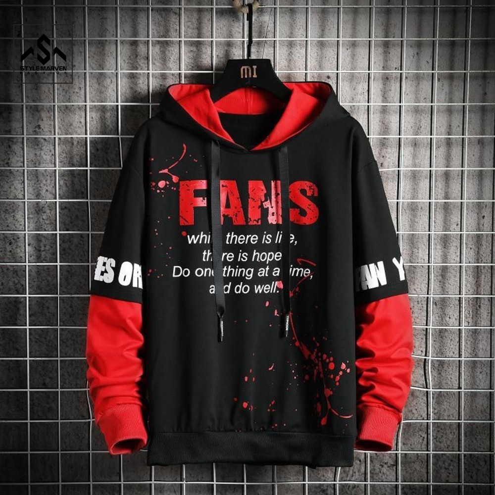 Áo nỉ hoodie nam nữ STYLE MARVEN in chữ Fans kiểu dáng năng động hiphop - AO TOP NAM 90000175