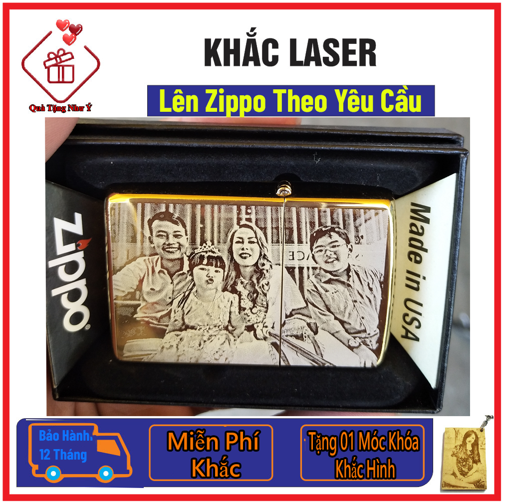 Vỏ Bật Lửa Zippo USA Khắc Tên Hình Theo Yêu Cầu - Mẫu 2