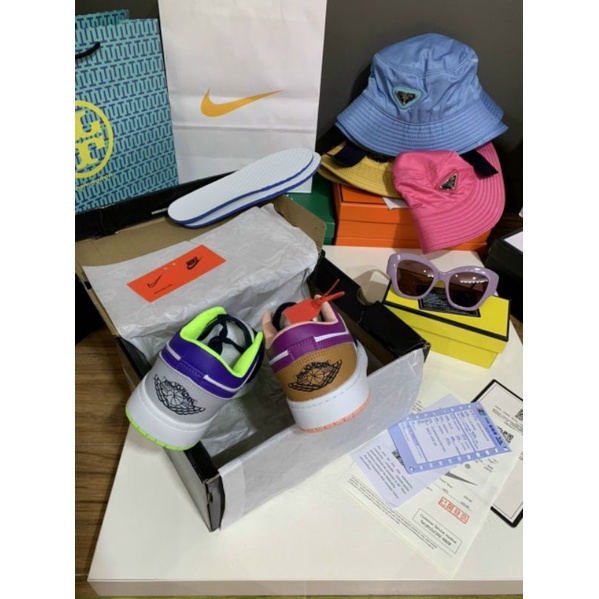 (VIDEO) Giày Thể Thao Tím Pha Màu Da Mềm Êm Fullbox Cao Cấp