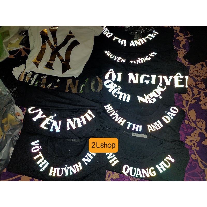 In tên theo yêu cầu - áo in  chữ tên ngang vai, in cổ ,in sau phản quang 7 màu form tay lỡ unisex form rộng ( có flash ) | BigBuy360 - bigbuy360.vn