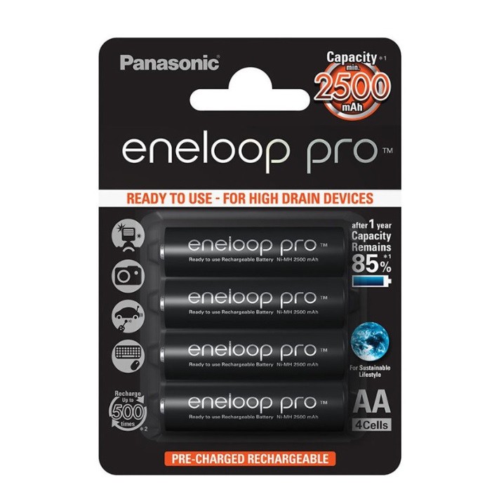 Pin Sạc AA Panasonic Eneloop Pro (2500mAh) Bộ 4 viên
