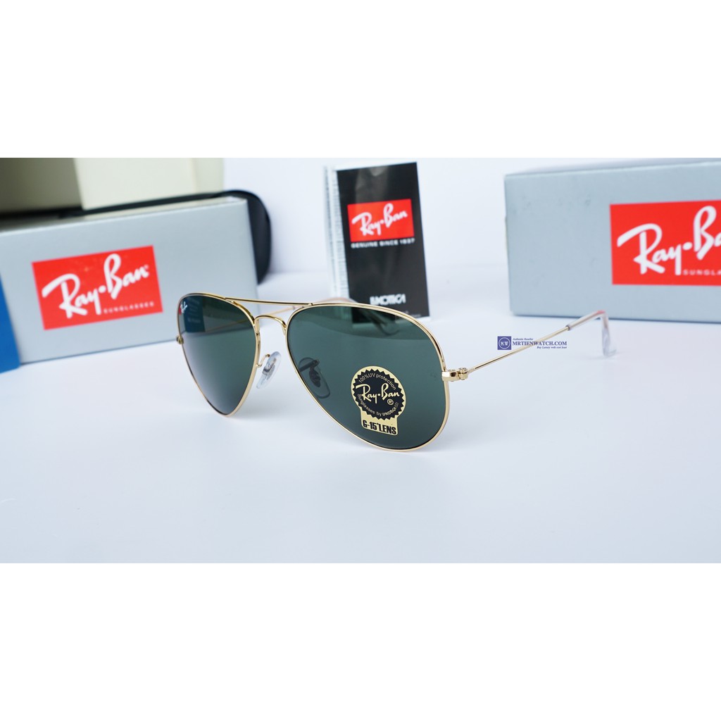 Kính mắt nam RayBan Aviator Large Metal RB3026 ( gọng vàng mắt đen)