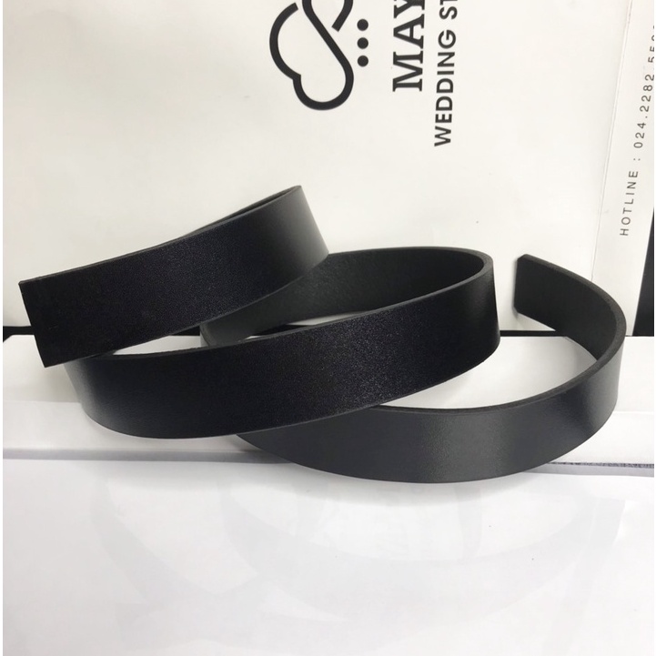 Dây lưng nam không mặt thắt lưng da bò tấm nguyên nịt trơn dùng cho mặt lăn hoặc đục lỗ HQ STORE