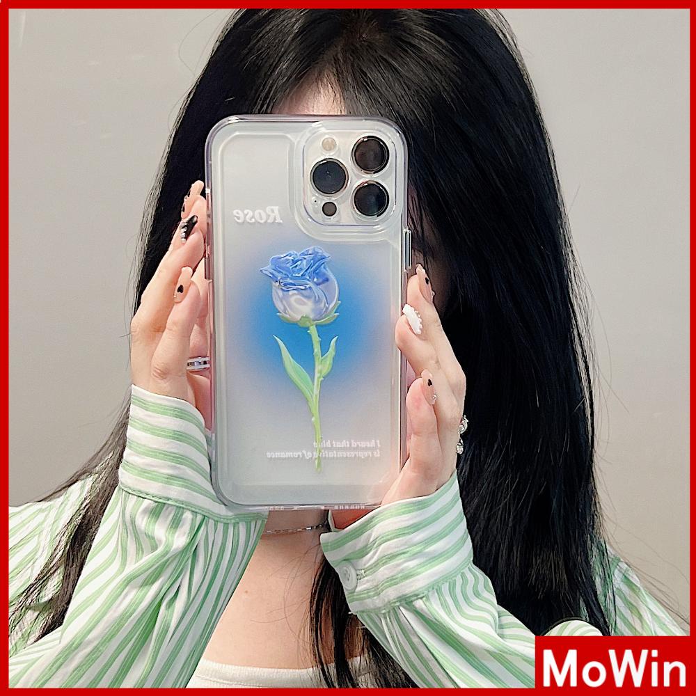 Ốp điện thoại silicoon mềm họa tiết hoa hồng xanh thích hợp cho Iphone 11 13 pro max 12 pro max 7plus xr