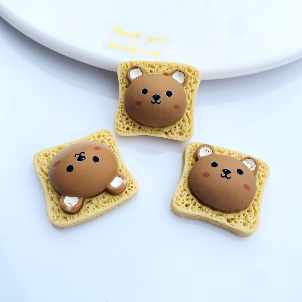 Phụ Kiện Trang Trí Ốp Điện Thoại Hình Bánh Mì Gấu Thỏ Gấu Trúc Dễ Thương