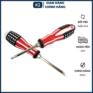 Tua vít cờ mỹ, 2 đầu mini có nam châm, nhỏ gọn, đẹp mắt