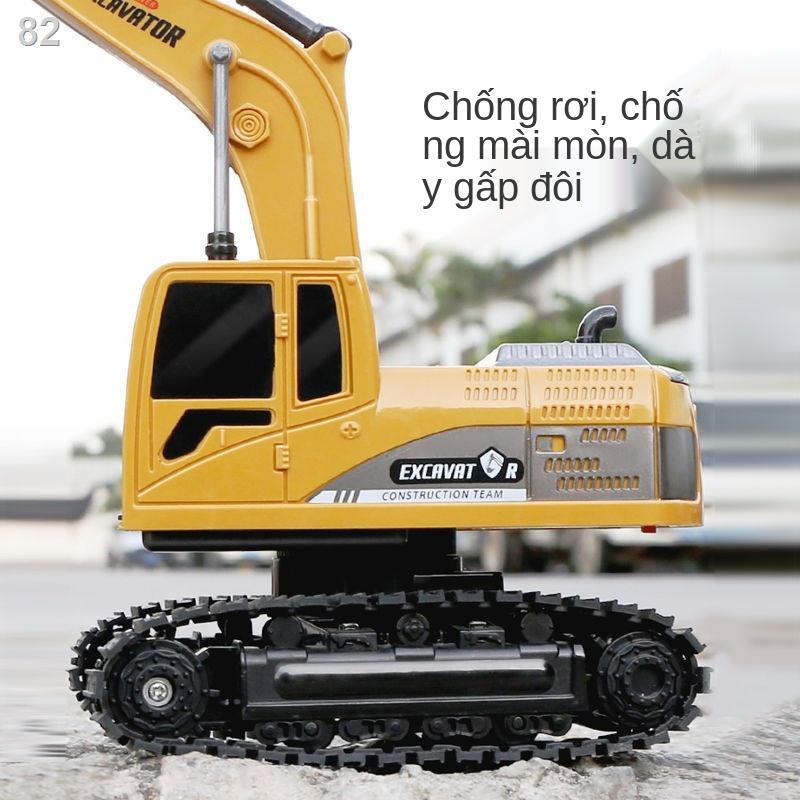 TMáy xúc điều khiển từ xa bằng hợp kim dành cho trẻ em Máy xúc mô phỏng điện Máy xúc kỹ thuật xe ô tô Mô hình cậu bé Máy