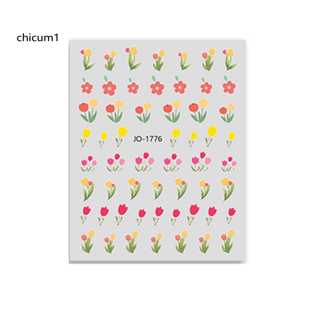 Miếng Dán Trang Trí Móng Tay Hình Hoa Tulip Xinh Xắn