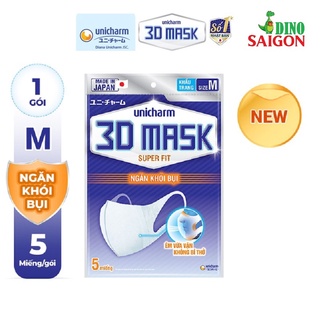Khẩu trang ngăn khói bụi Unicharm 3D Mask Super Fit size M