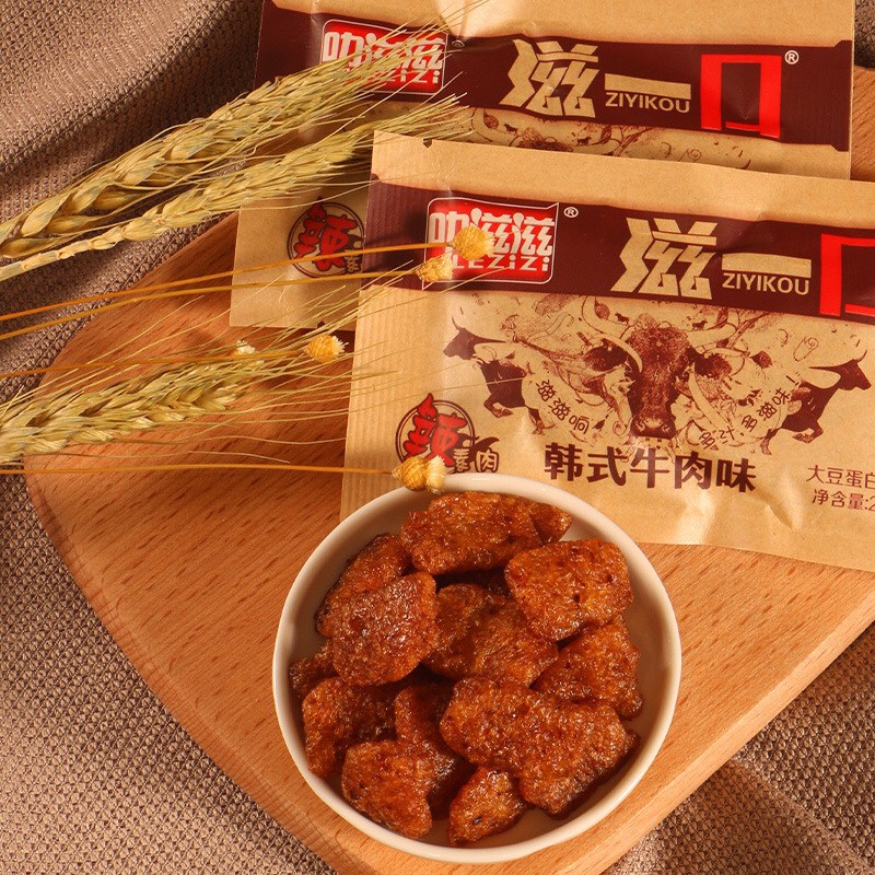 Thịt bò chay cay cay kiểu Hàn Quốc - snack chay gói 20g