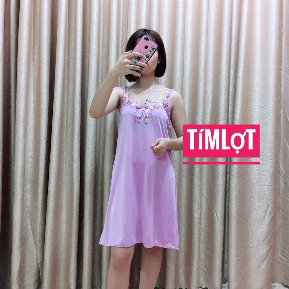 Đầm ngủ thun lạnh ren nơ Lê Giang Shop | BigBuy360 - bigbuy360.vn