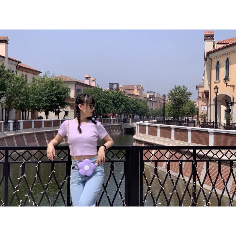 [ẢNH THẬT][TÚI ĐEO CHÉO HÌNH BÔNG HOA SIÊU CUTE]