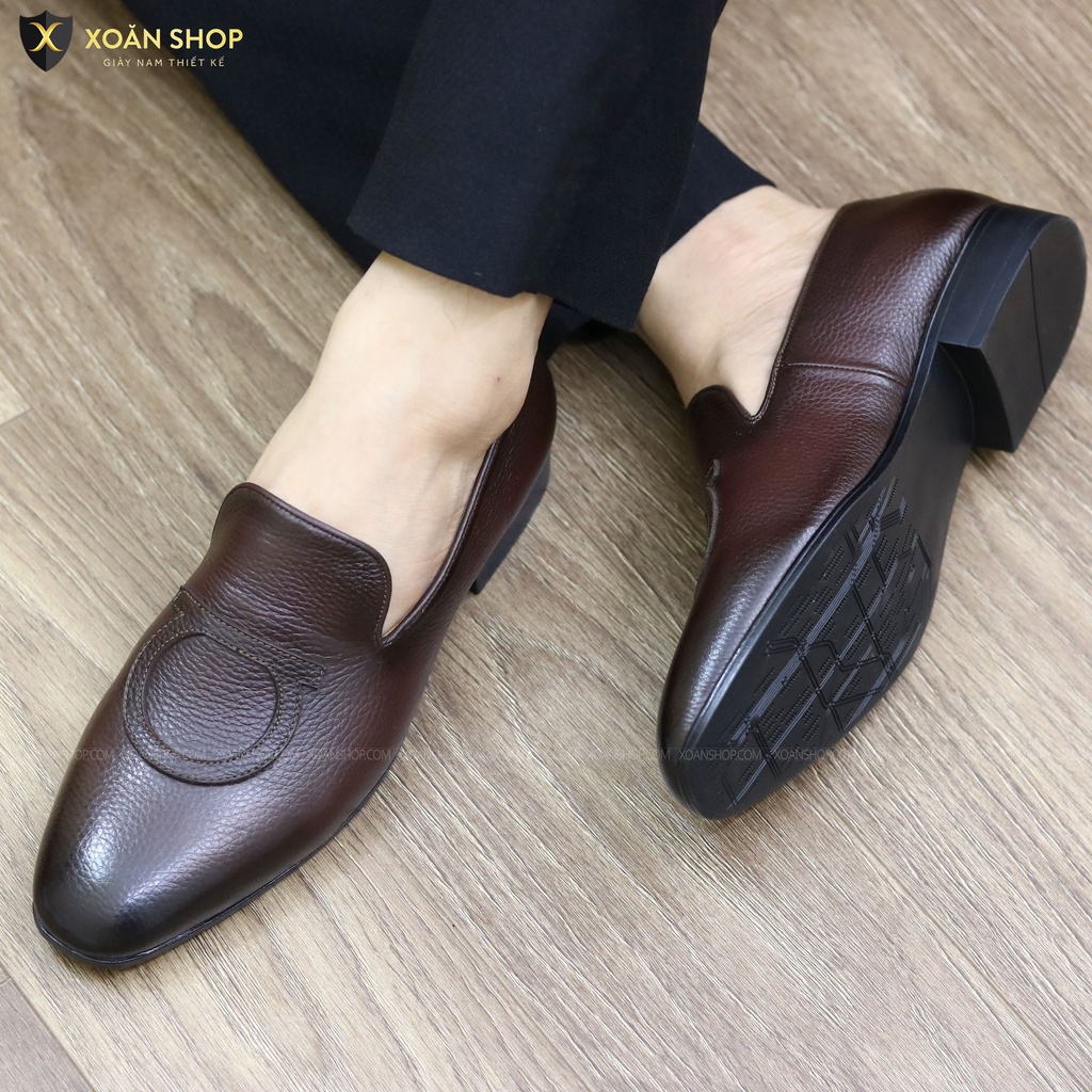 Giày Da nam cực chất xả kho giá gốc mã - giày lười nam DA BÒ CAO CẤP-BẢO HÀNH 12 THÁNG