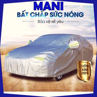 Bạt phủ xe hơi, Bạt trùm xe ôtô 4 chỗ / 7 chỗ SIÊU BỀN, lớp bạc phản quang CHỐNG NÓNG, MƯA, CÓ BO CHUN