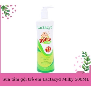 Sữa tắm gội an toàn cho bé Lactacyd Milky dạng vòi chai 500ml tiết kiệm