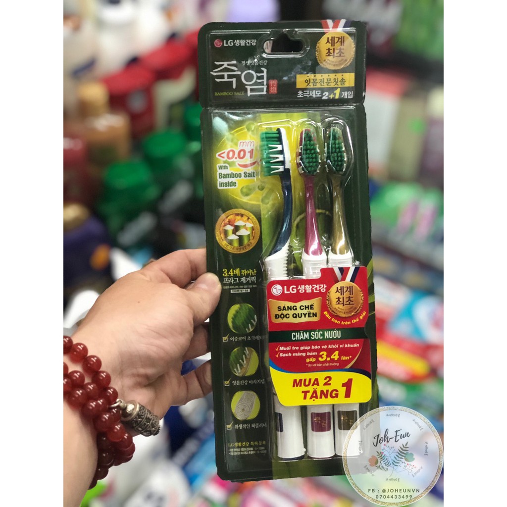 BÀN CHẢI BAMBOO MUỐI TRE ̣̣̣̣( 2 TẶNG 1)