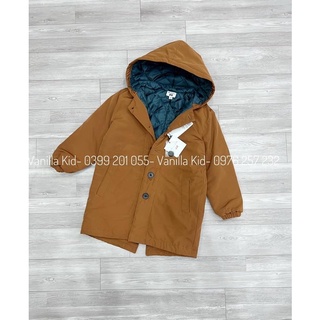 Áo parka nâu tây bé trai dư xịn size đại