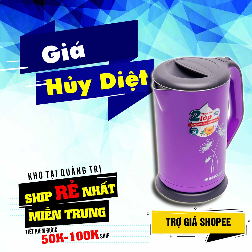 [GIÁ HỦY DIỆT] ẤM SIÊU TỐC INOX 2 LỚP SHD1383P