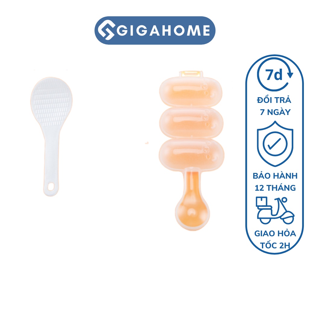 Khuôn Lắc Làm Cơm Nắm, Bento Kèm Muỗng GIGAHOME Cho Bé Ăn Dặm 9600