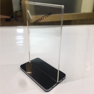 Menu mica A6 (10 x 15cm),Card Stand loại đẹp đế lùa