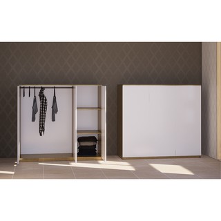 Tủ quần áo Mini 2 cánh ngang 1m2 có đèn tự động chiếu sáng khi mở cửa