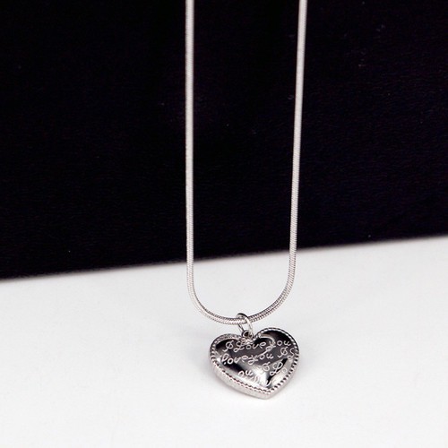 Dây Chuyền Sợi Mì Trái Tim Titan Ko Đen TT 3434