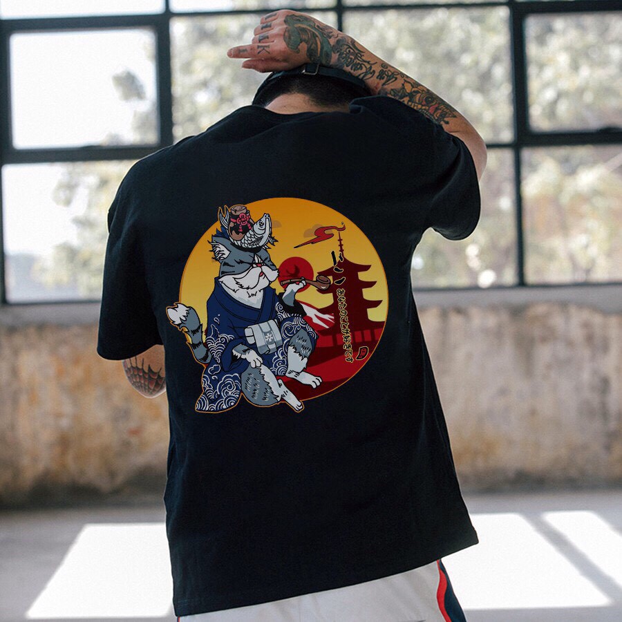 <SMLshop> Áo thun unisex CAT OLDMAN | BigBuy360 - bigbuy360.vn