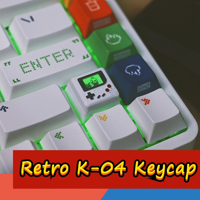 Retro K04 Keycap 3 trong 1 Chất liệu ABS truyền sáng cổ điển Bàn phím cơ dễ thương Keycap K-04