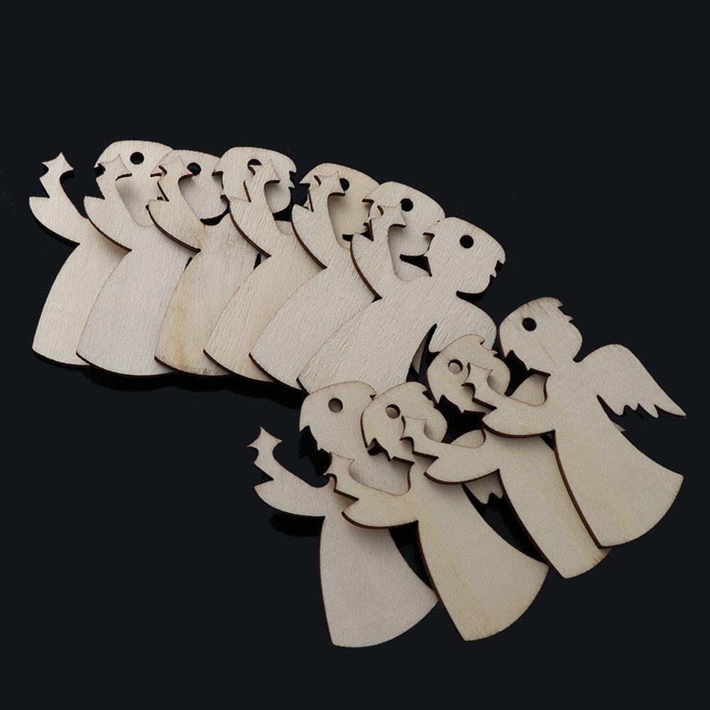 KUNHEV Set 10 Phụ Kiện Trang Trí Cây Thông Giáng Sinh DIY Hình Thiên Thần / Người Tuyết