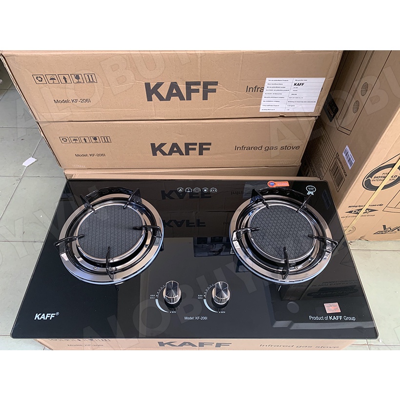 Bếp gas âm hồng ngoại KAFF KF-206i - Đầu đốt lớn 155mm, 2 vòng nhiệt - Bảo hành chính hãng 3 năm
