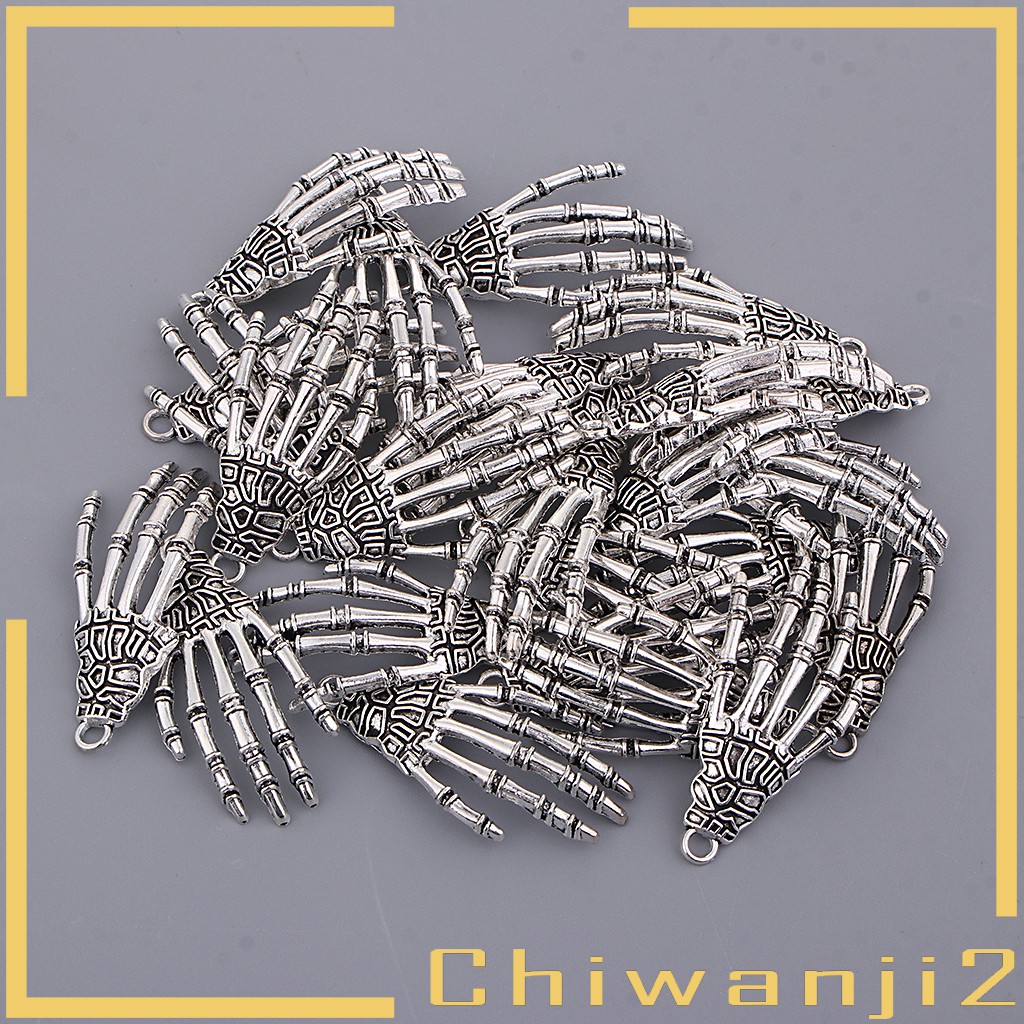 25 Bracelet Charms Skeleton Hand Pendant Jewelry Making Finding