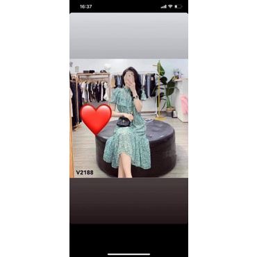 Thanh lý váy voan hoa nhí xanh ngọc