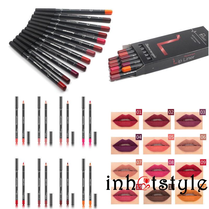 (Hàng Mới Về) Set 12 Chì Kẻ Viền Môi Lì Màu Không Thấm Nước Lâu Trôi | BigBuy360 - bigbuy360.vn